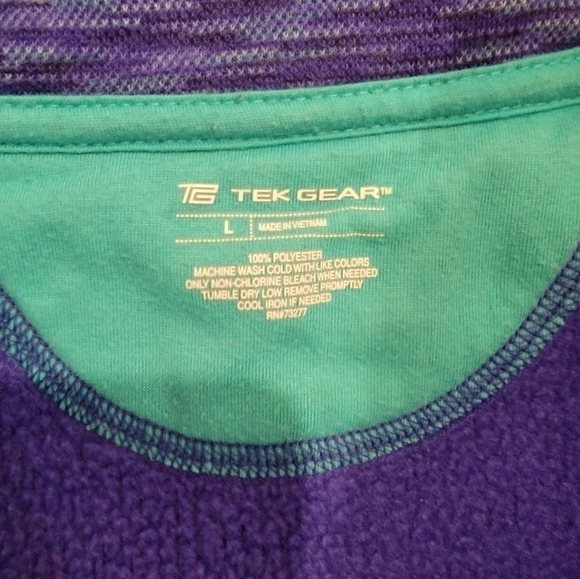 Tek Gear Cobalt Blue lined zip pullover Size Large - Picture 4 of 6